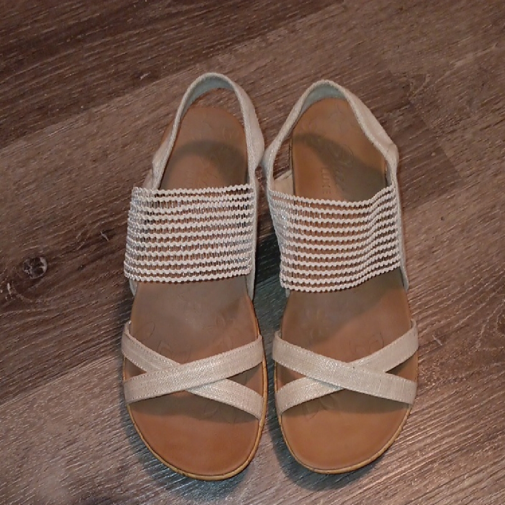 Skechers Beige Strappy Cork Sandals - Picture 8 of 11